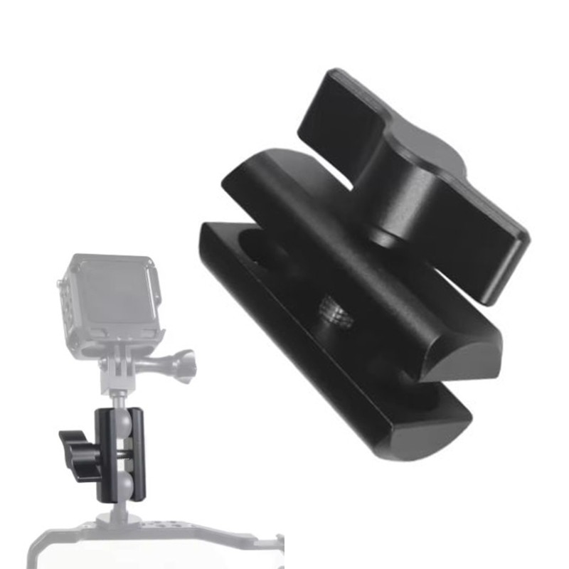 Double Socket Arm Clamp For 17mm Ballhead Camera Mount Holder