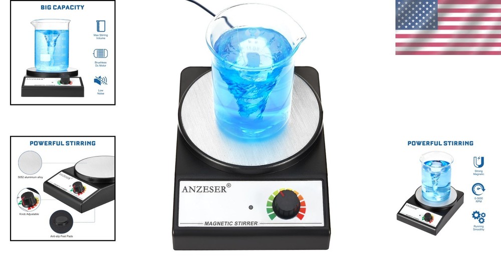 Efficient 3000mL Magnetic Stir Plate - Compact Design & Lifetime
