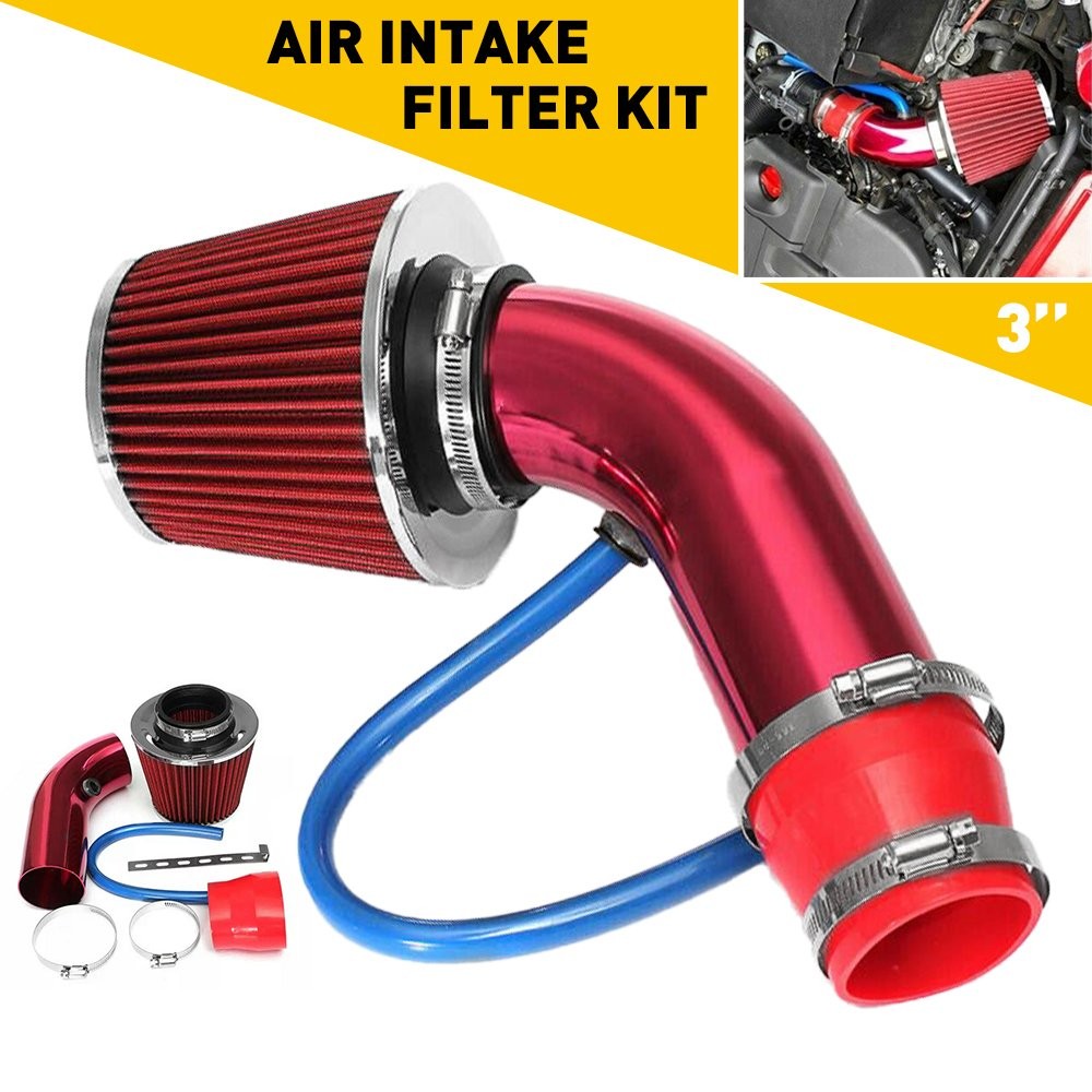 Cold Intake Kit Air Filter Induction Flow Power Pipe Hose System Accessory Car