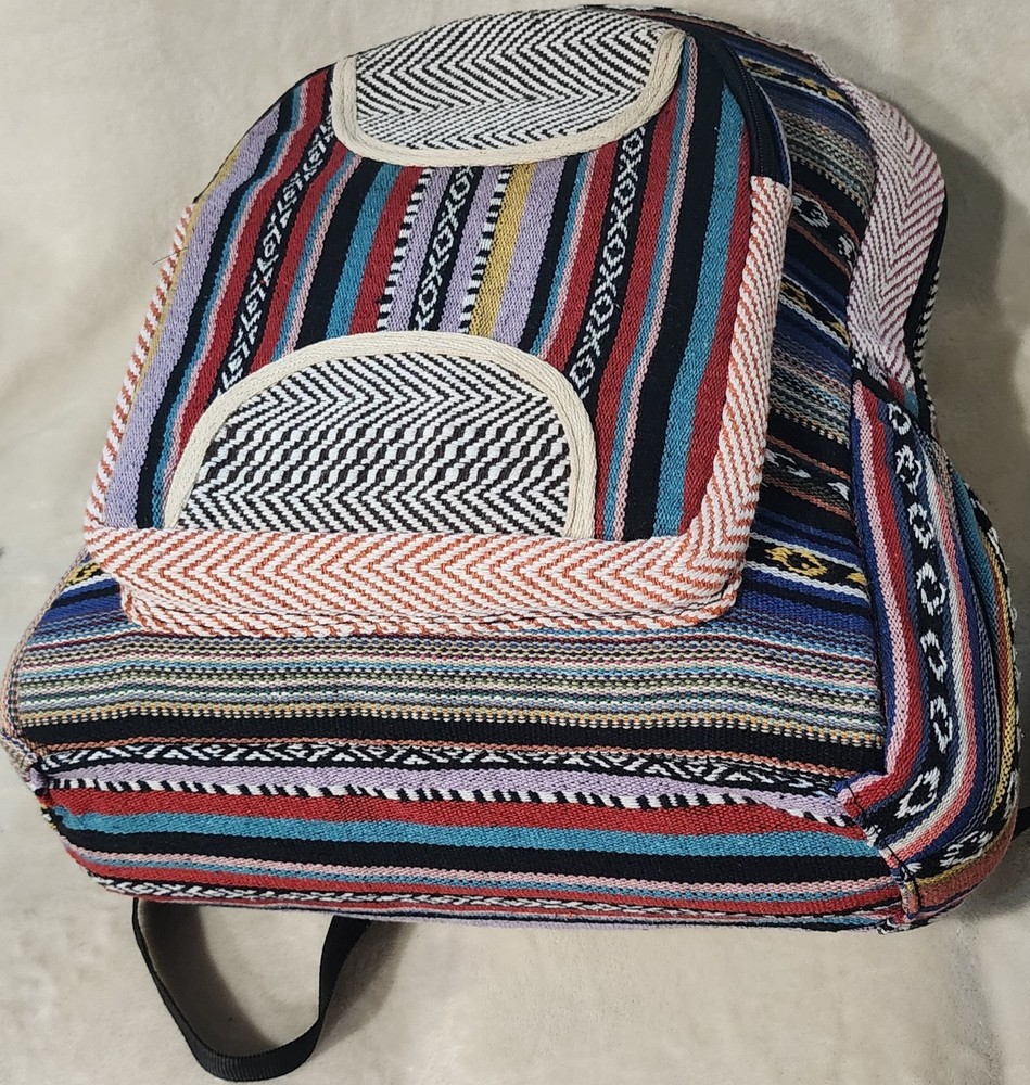 Boho Hemp Backpack | Handmade Large Himalayan Rucksack – Eco Hiking Daypack