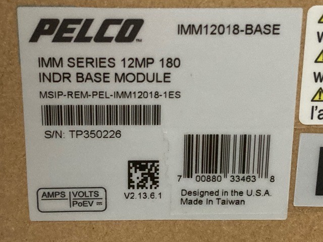Pelco INDR Base Module IMM12018-BASE, 180-Degree Panoramic Security