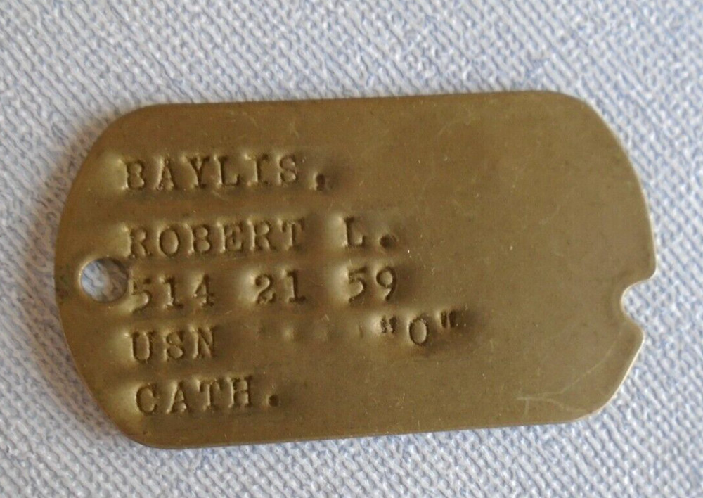 US Navy dog tag, 5 lines, 7 number serial number