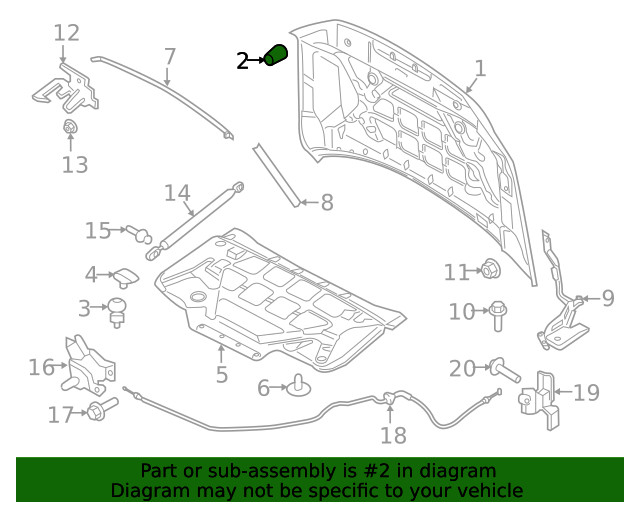 Genuine Ford Hood Stop Buffer 9L3Z16758C
