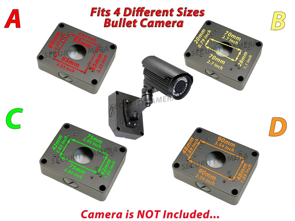 Dark Gray CCTV Security Bullet Camera Mounting Deep Base Junction Outlet Box 5.3