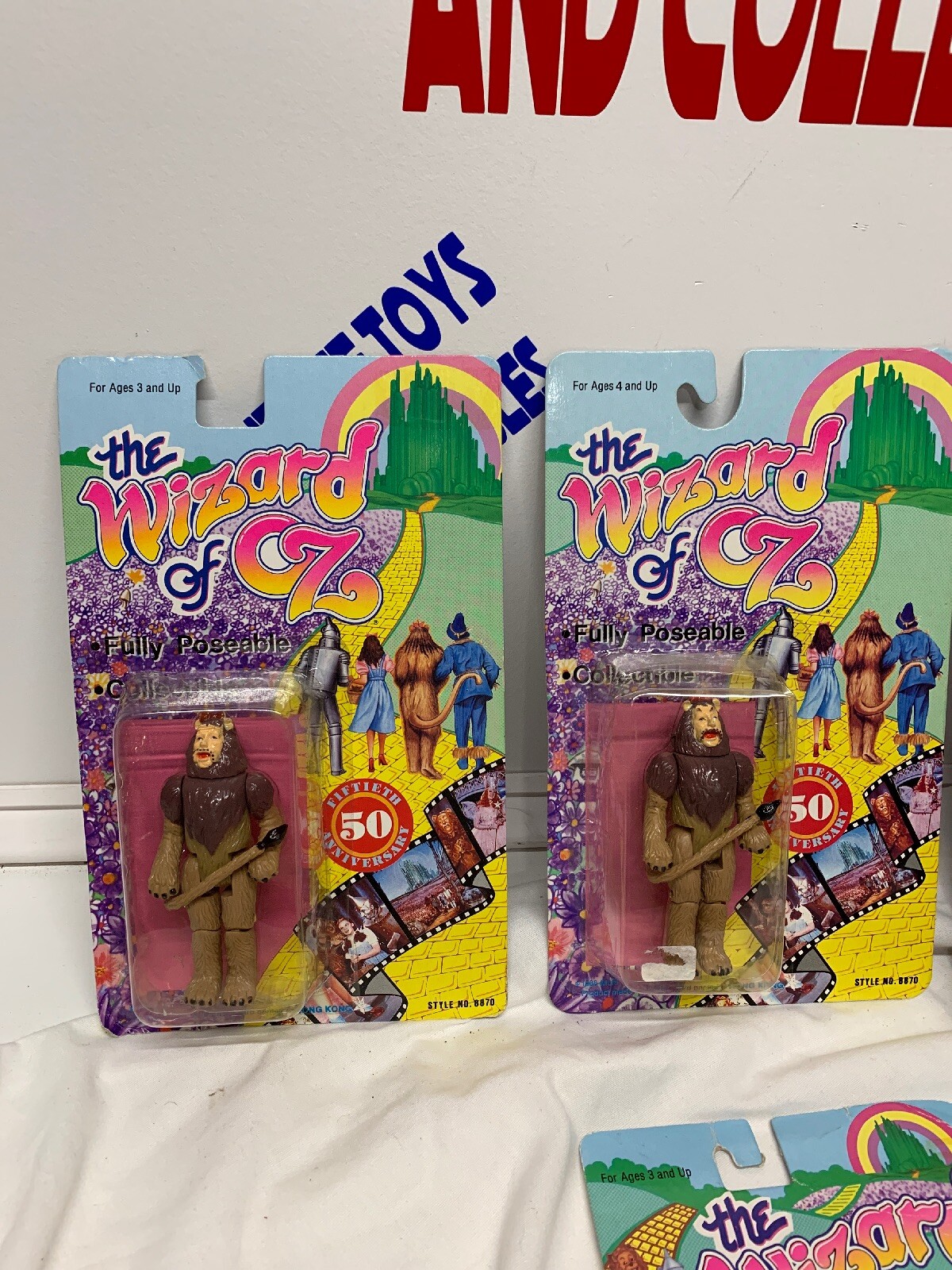 Wizard Of Oz Wind Up Walkers & Poseable Figure Lot Cowardly Lion 1988 - Sealed