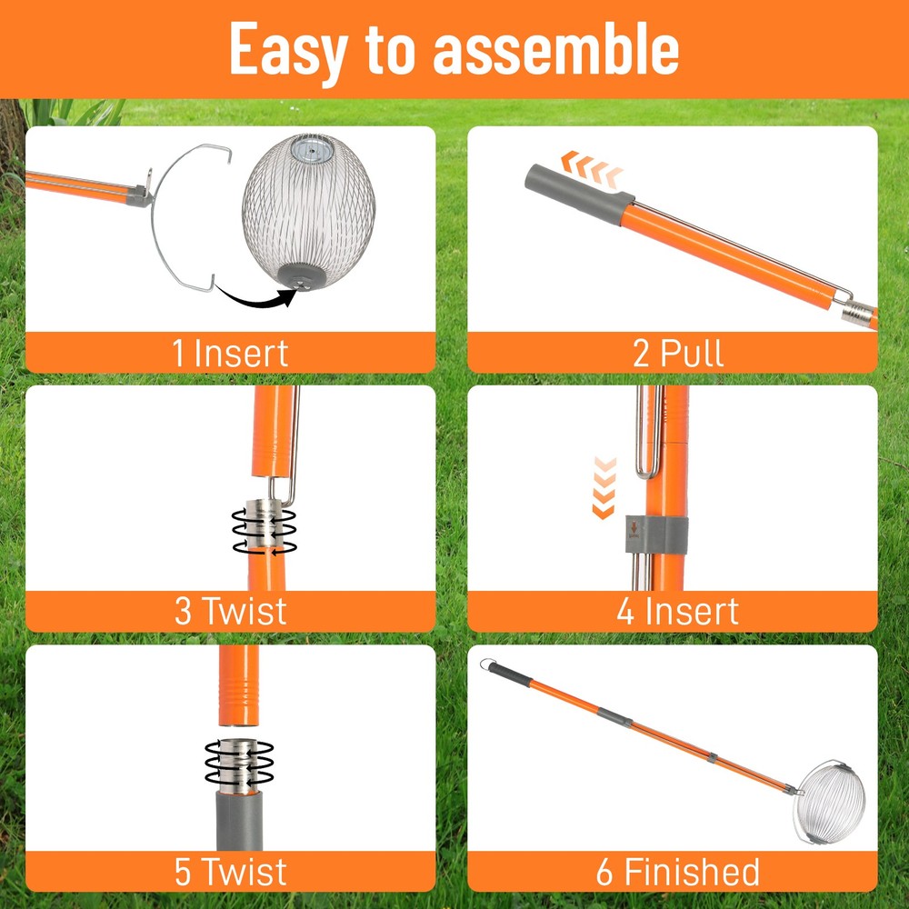 Garden Weasel Nut Gatherer Tool for Small Objects and Nuts, Small