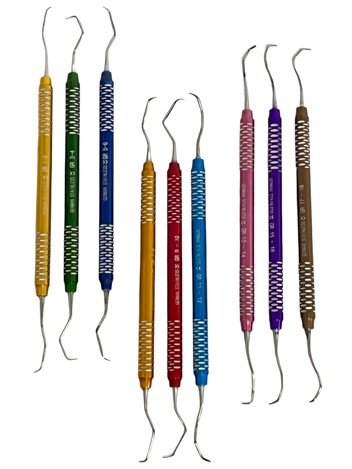 GERMAN SET OF 9 PCS PERIODONTAL GRACEY CURETTES KIT DENTAL SURGICAL INSTRUMENTS