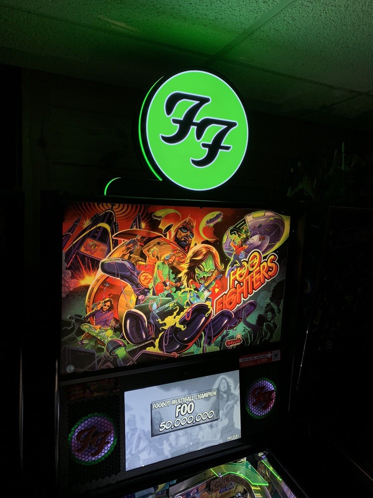 New Custom FOO FIGHTERS LE Pinball Machine LED Topper Mod