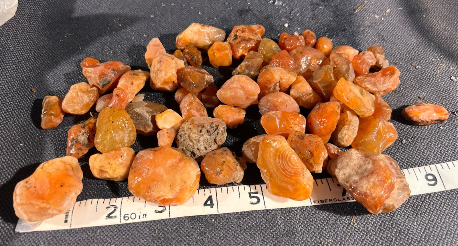 Carnelian Agate Nugget Rough 1 lb 4.5 oz 40 in lot Oregon, great color