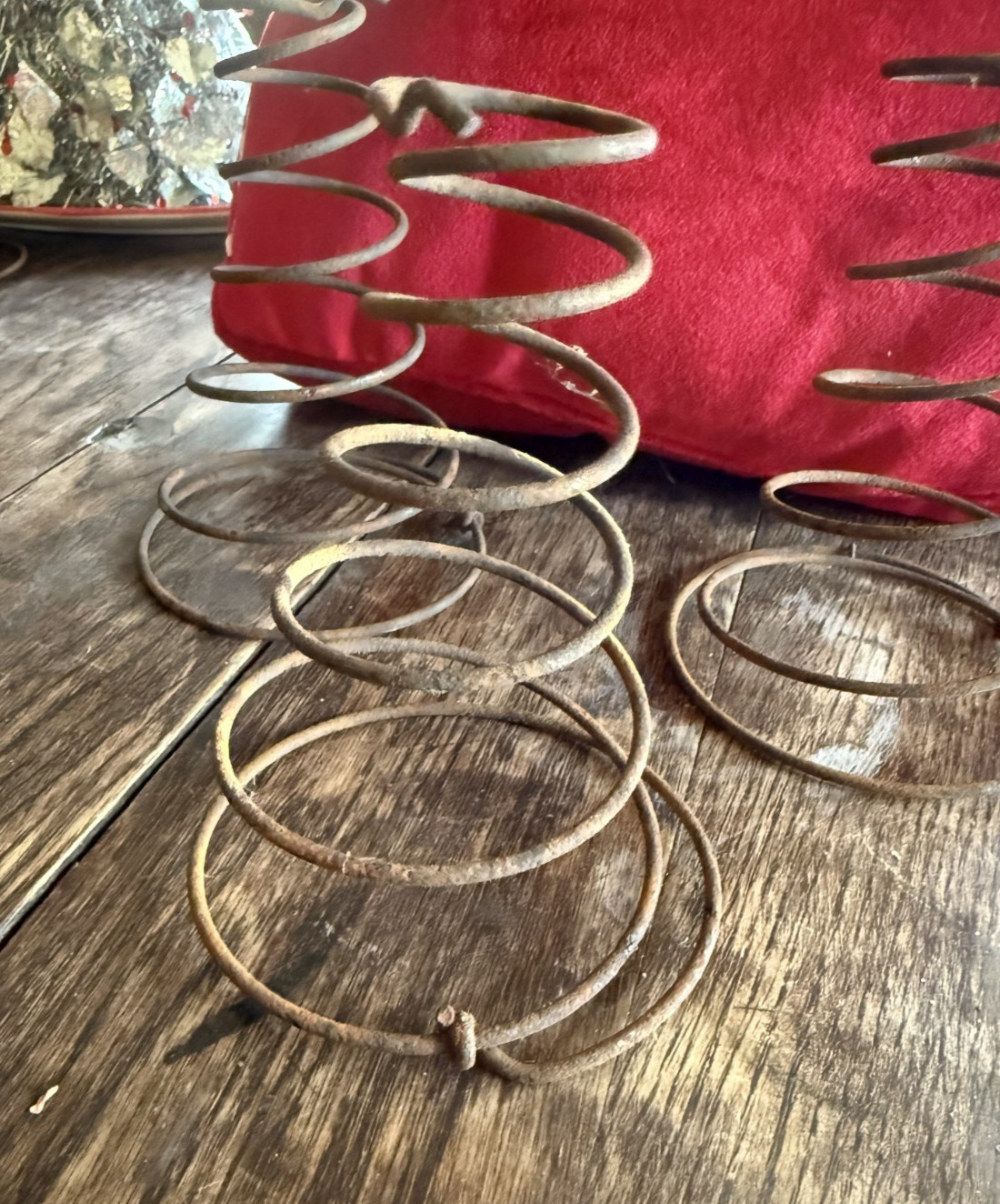 3 Antique Cyclone / Rusty Metal Old Bed Springs Coils Crafts / Christmas