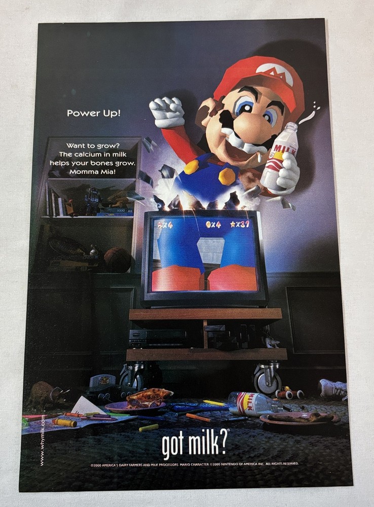 2000 Got Milk? ad page ~ SUPER MARIO BROS