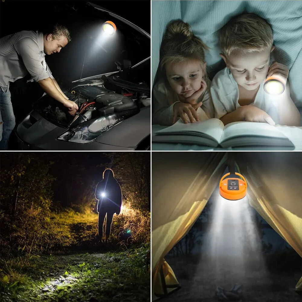 2Pack Mini LED Camping Lantern Portable Flashlight with Magnet Emergency Lantern