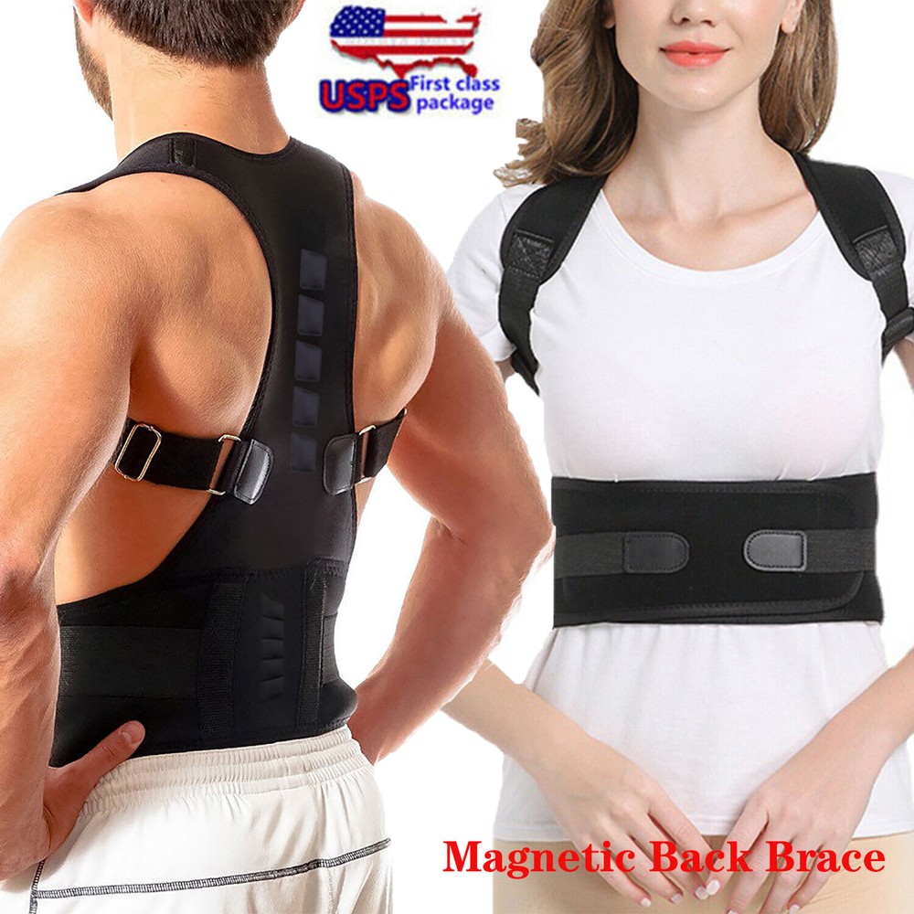 Back Brace Posture Corrector Magnetic Support Shoulder Upper&Lower Therapy Belt