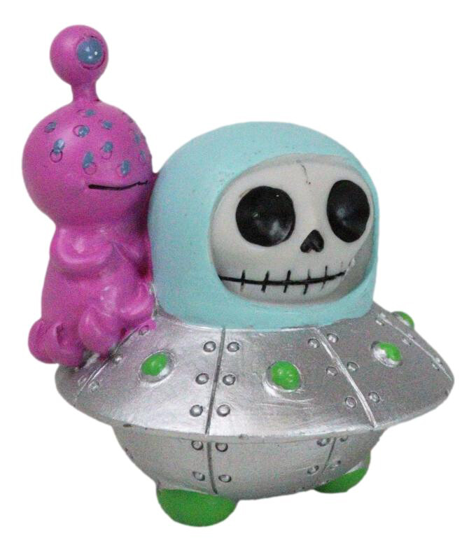Furrybones UFO ET Alien Planetary Space Ship Dish Skeleton Figurine Furry Bones