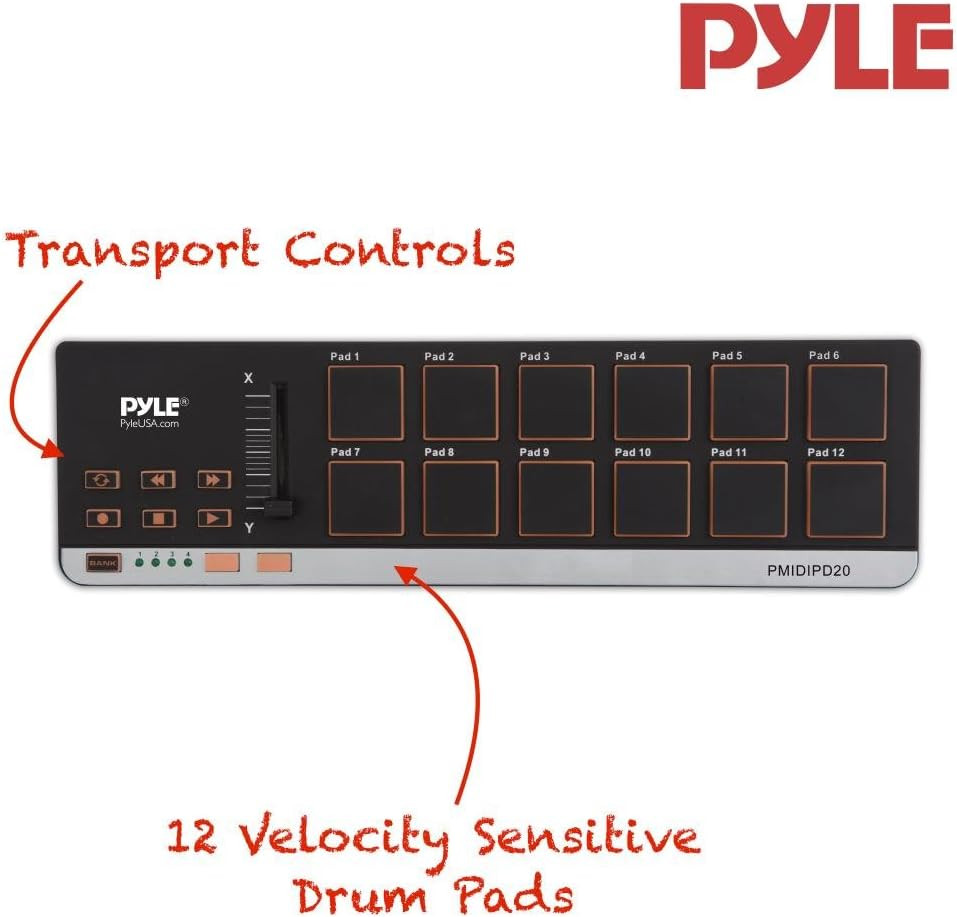 USB MIDI Controller Drum Pad - Upgraded Mini Portable Beat Maker Workstation Equ