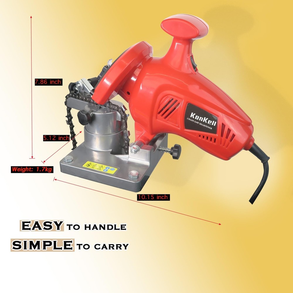 Electric Chainsaw Sharpener, 250W High-Speed Chain Grinder with Adjustable An...