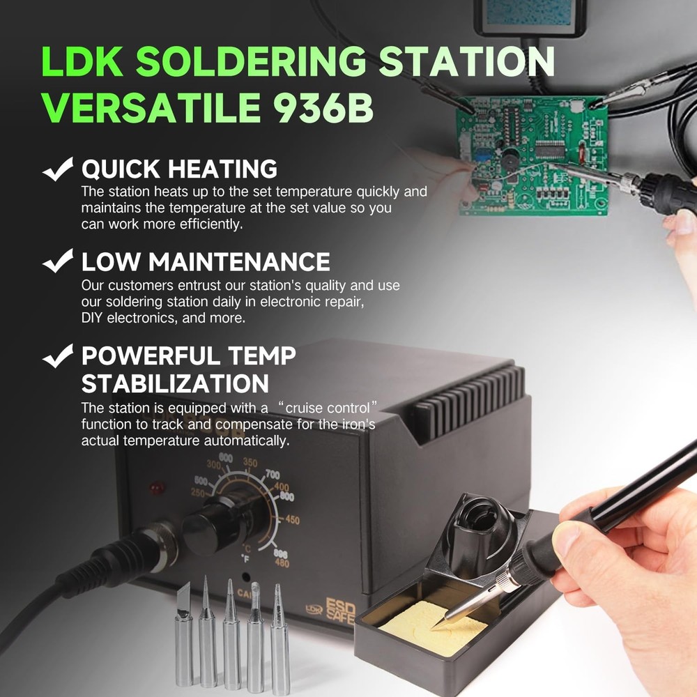 LDK 936B Soldering Iron Kit Station, 60W for...
