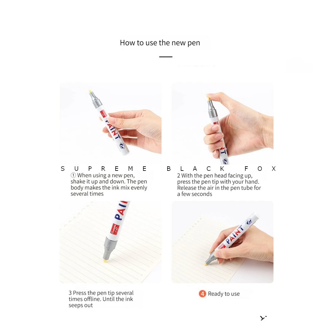 White Paint Marker Pen Tire Letters Waterproof Permanent Lettering Rubber Ink