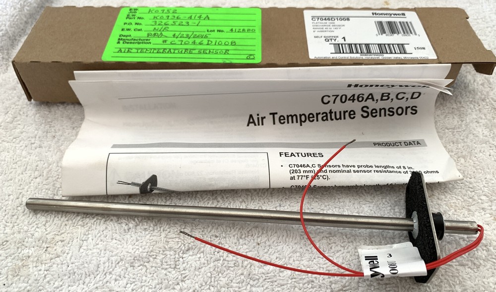 Honeywell C7046D1008 Platinum 1000 Discharge Sensor