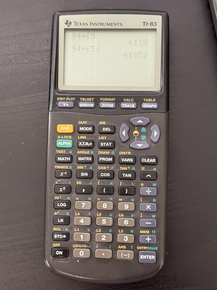 Texas Instruments TI-83 Graphing Calculator With Cover Tested Working