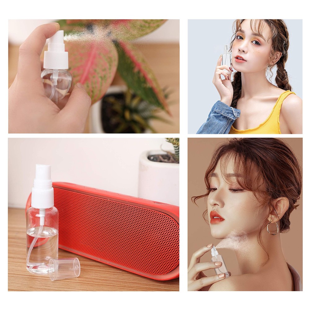 2 Pack 2oz Refillable Spray Bottles Clear Mini Atomizer for Travel & Perfume