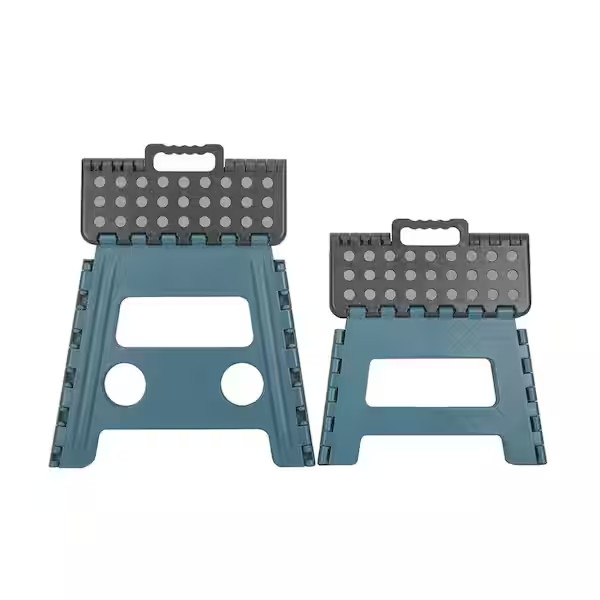 8.5" and 12.5" Foldable Step Stool Anti-Slip Rubber Dot, 2 Plastic Folding Step