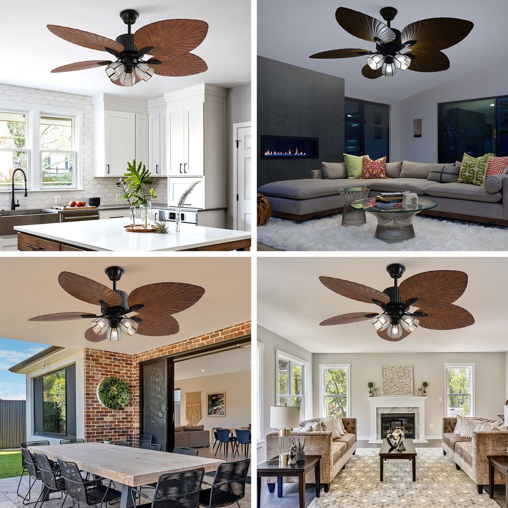 Ceiling Fan with Light, Remote Control Ceiling Fan Light, Reversible Fan Light