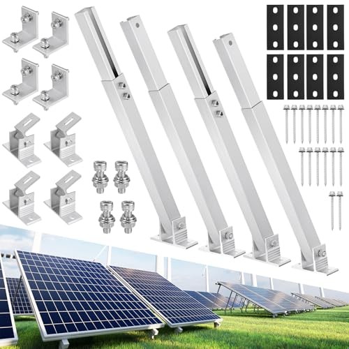 Sets Adjustable Solar Panel Tilts Mount Brackets Aluminum Alloy Mounting 2