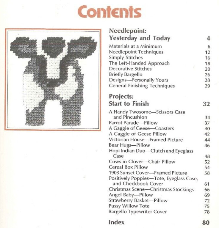 Sunset Needlepoint Techniques & Projects 1979 Stitches Christmas Stocking Pillow