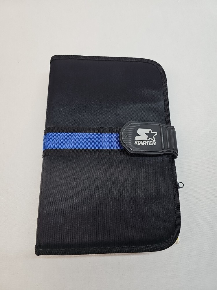 Starter 2001 Wirebound 3 Sub Notebook Folio Nylon Hook Loop Closure  BLACK/BLUE