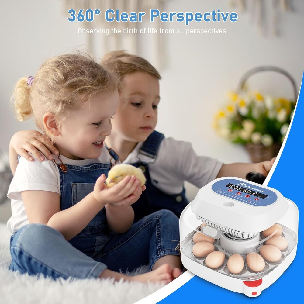 Egg Incubators for Chicken Eggs with 4 Modes and 360° View Automatic Egg Turning