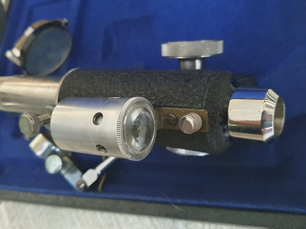 Antique Microscope Parts In Original Case To Identify