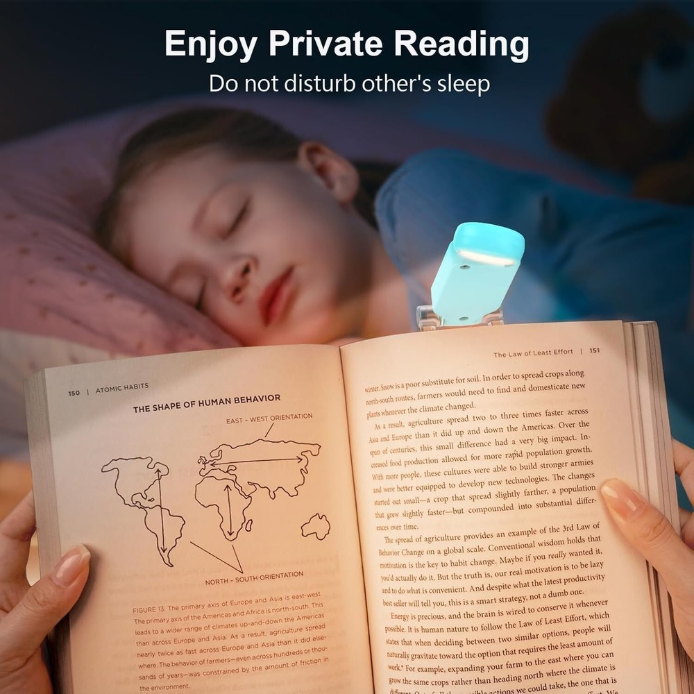 Gritin Rechargeable Book Light for Reading in Bed with Memory Function-Mini Port