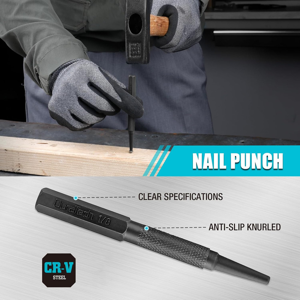 14 Pc Punch Chisel and Alignment Tool Set with Rolling Pouch