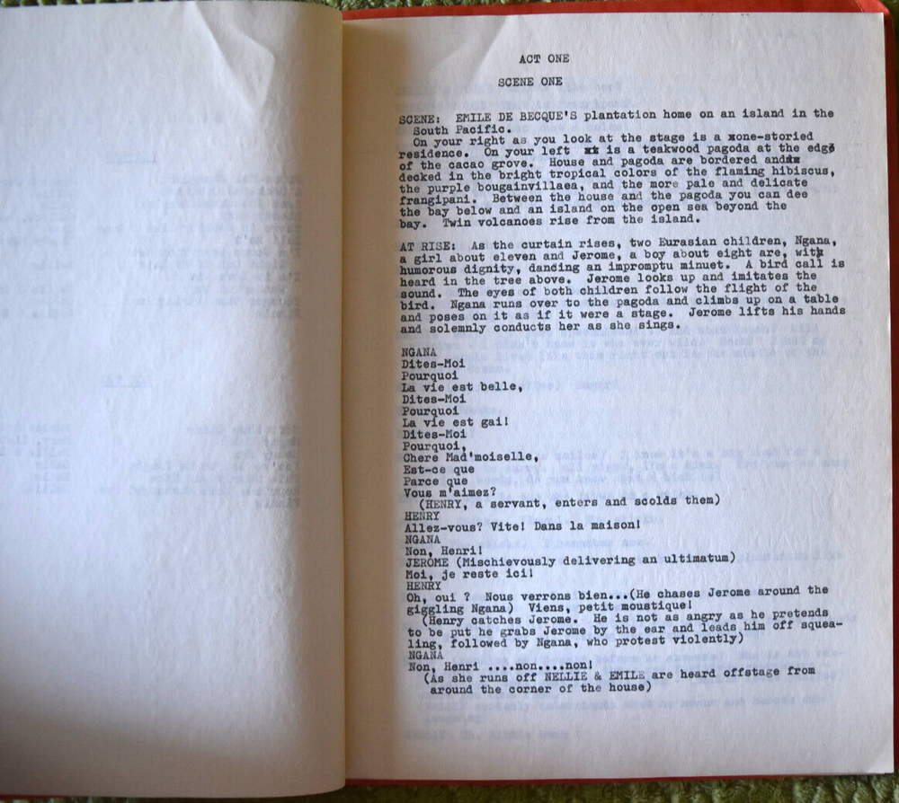 1949 " South Pacific " Musical Original Screenplay Script