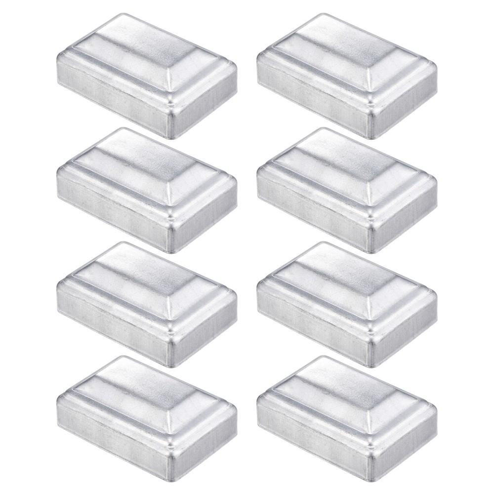 8Pcs Fence Post Cap, Galvanized Deck Post Caps Fit 2.4" x 1.6" Pipe, Silver