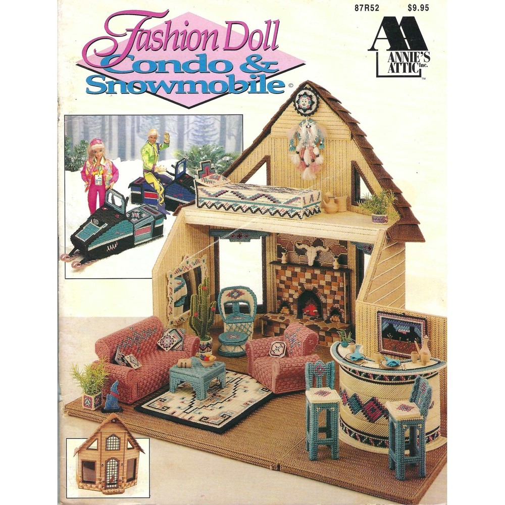 Fashion Doll Condo & Snowmobile Plastic Canvas Pattern Annie's Attic #87R52