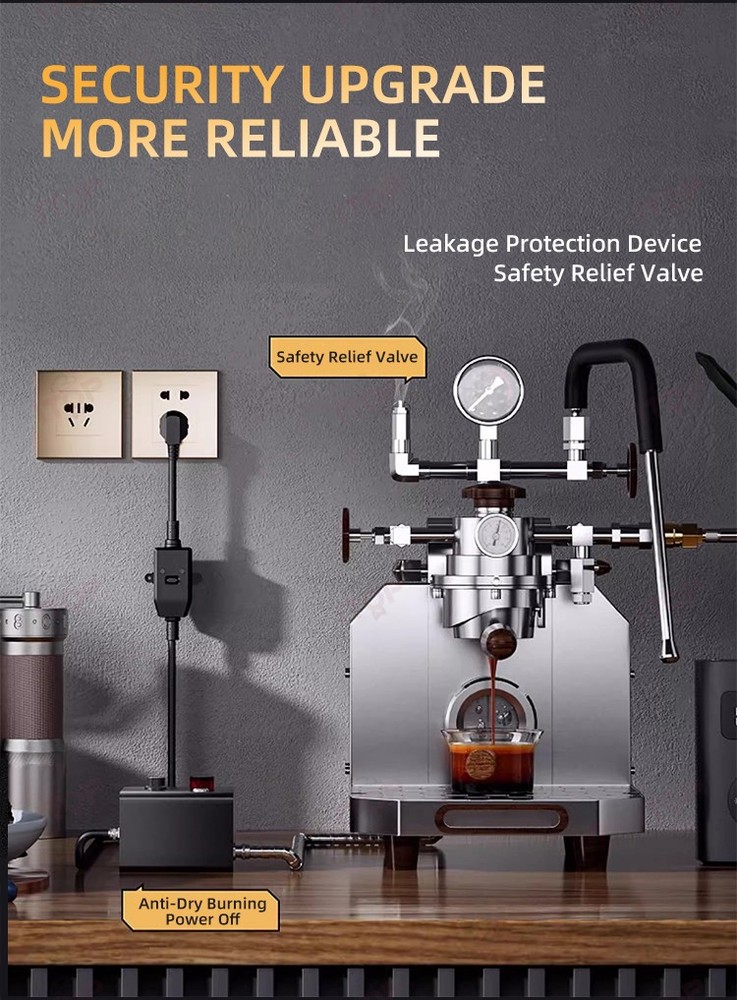 Pneumatic Coffee Maker 12 Bar Espresso Making Variable Pressure With PID