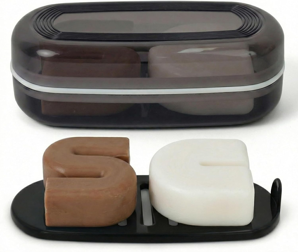 Shampoo Bar Holder Travel Case for Two Bars – Compatible with Kitsch Solid Shamp