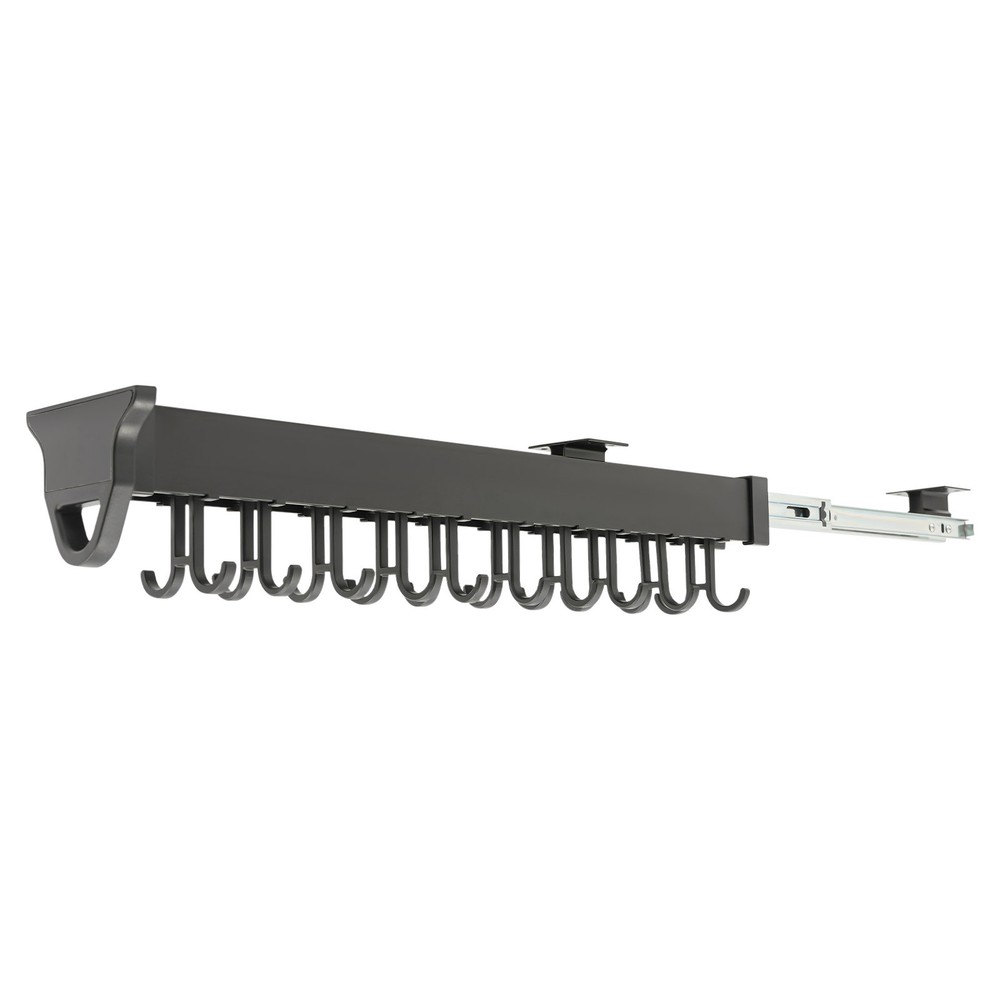 Pull Out Wall Storage Rack w/ 20 Hooks kitchen Laundry Closet Hanging Organizer