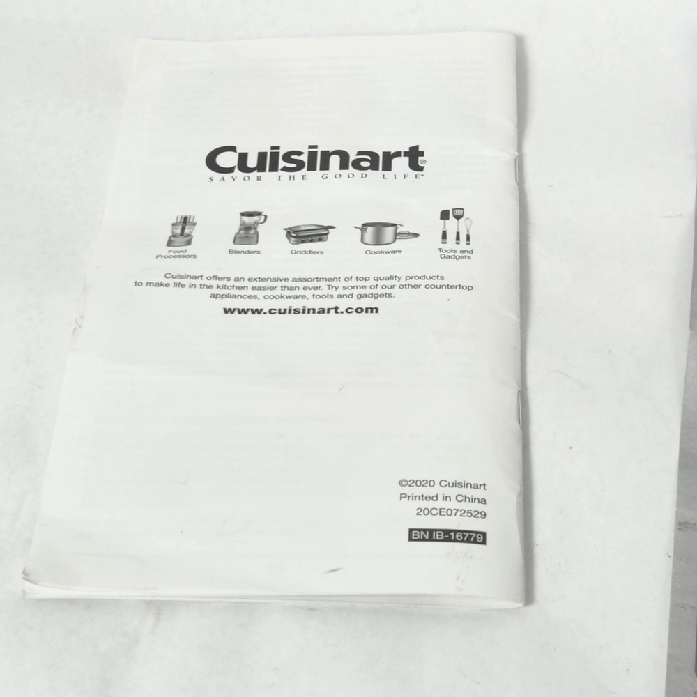 Cuisinart Smart Stick HB-800PC Manual Quick Start Guide