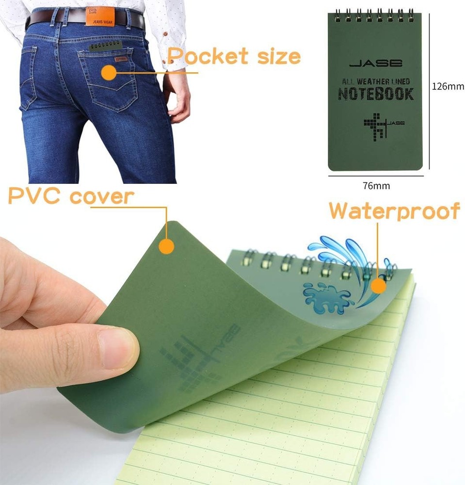 10 Pack Write In The Rain Notebook Steno Notepads, Pocket Waterproof Notepad,...