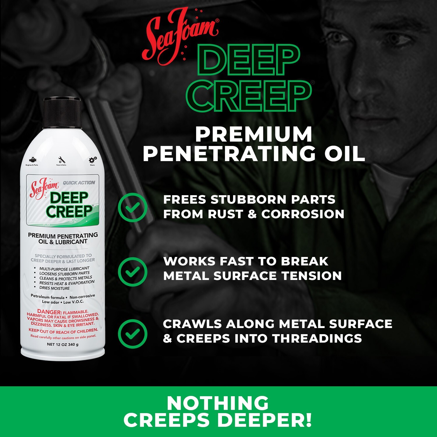 Sea Foam Deep Creep Penetrating Oil and Lubricant DC14 12 oz Pack of 2