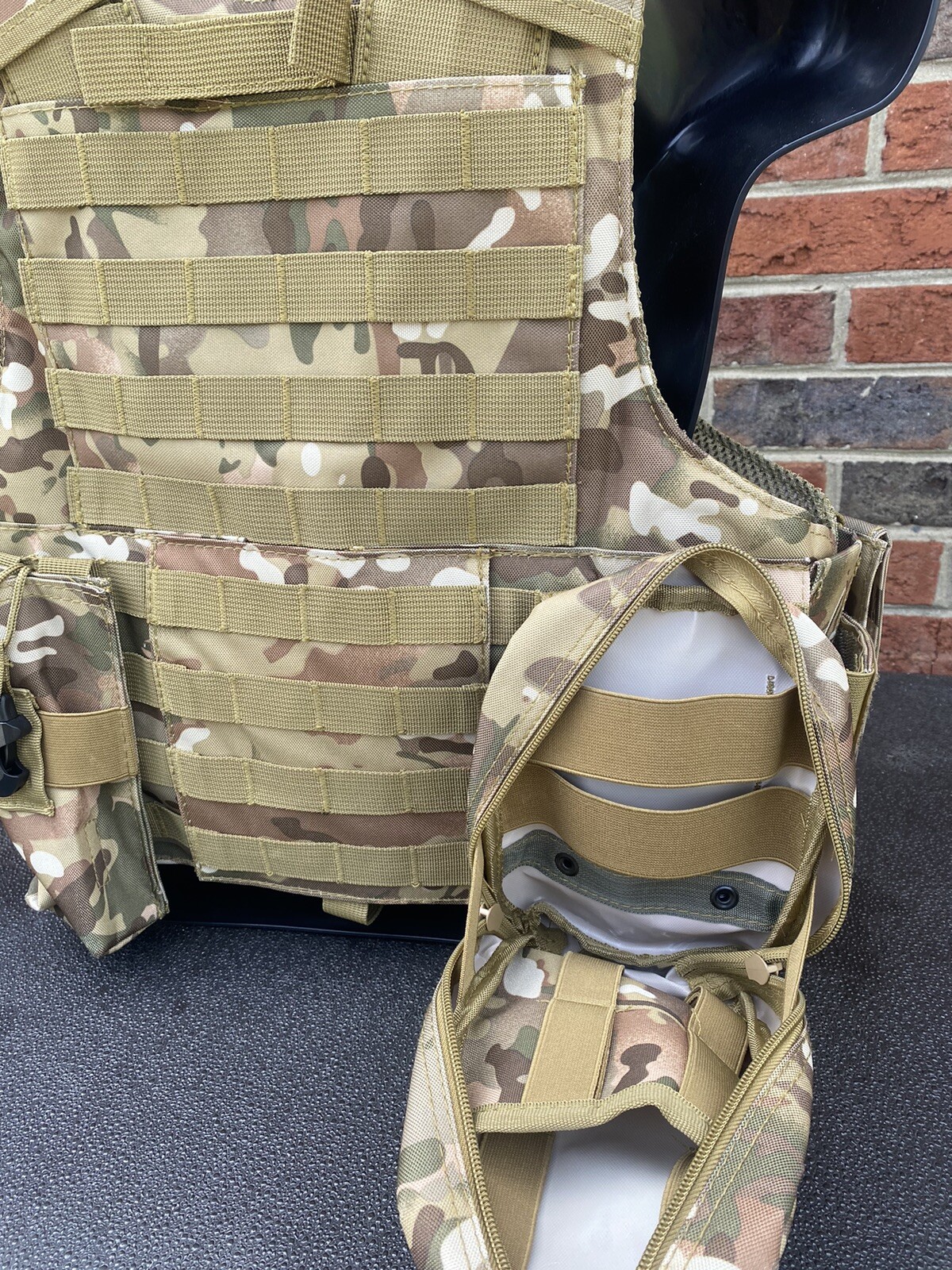 OCP Multicam Tactical Vest Plate Carrier Woodland- Adjustable. Pouches Included
