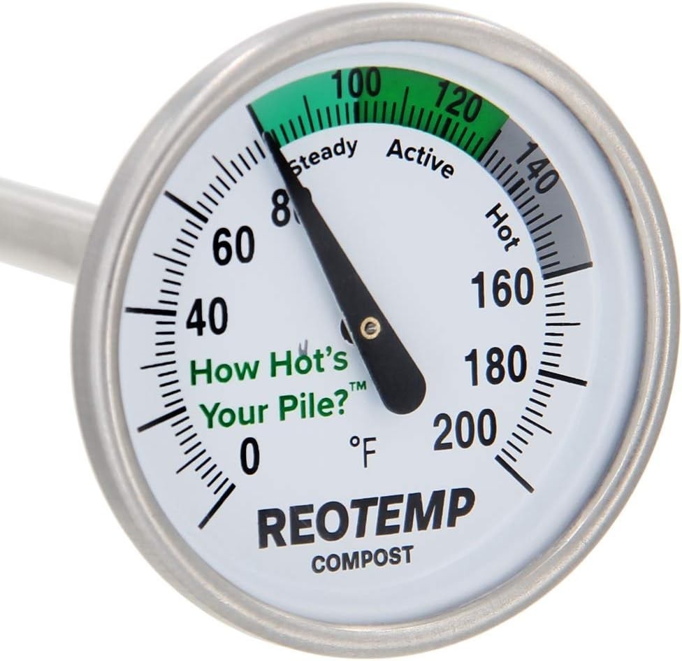 20 Inch Fahrenheit Backyard Compost Thermometer with Digital Composting Guide