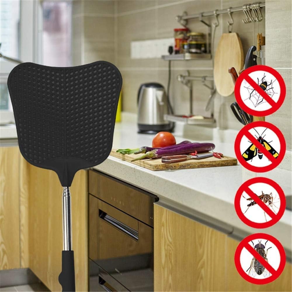 Durable Plastic Fly Swatters with Stainless Steel Handle, 2 Pack