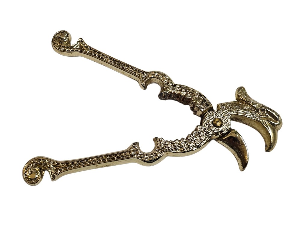 Figural Eagle Head Decorative Nut Cracker Bottle Opener Kitchen Tool Gold Tone