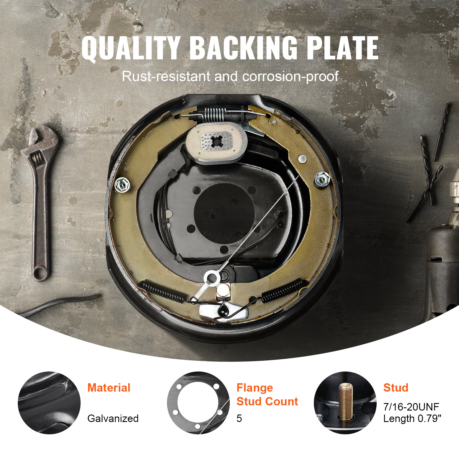 Electric Trailer Brake 12" x 2" Self-Adjusting Assembly 2 Pairs 7000 lbs