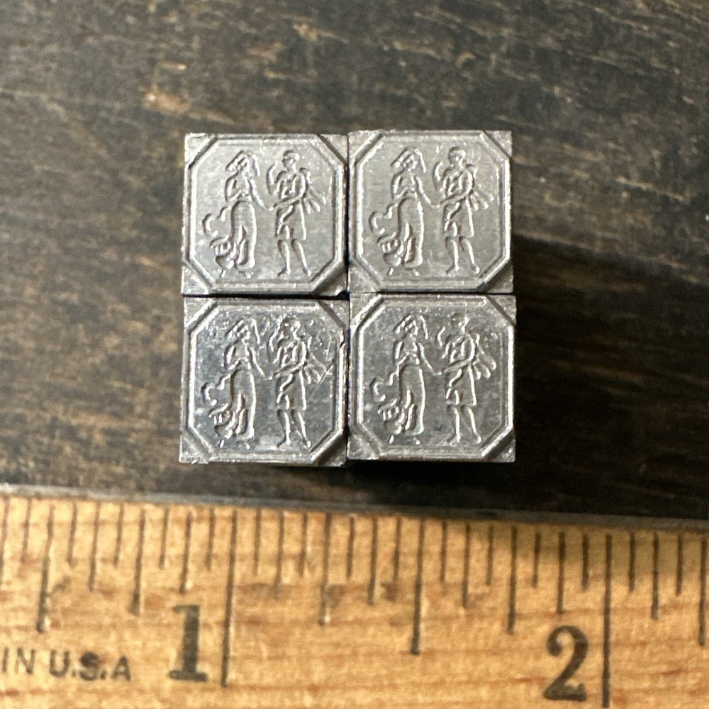 Printing Blocks “ Courting Couples?? “ 4 Lead Blocks, Nice Details!