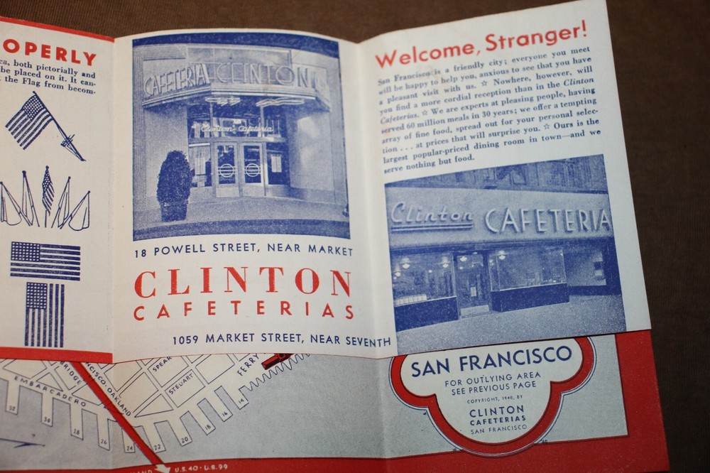 Two Original WW2 Wartime U.S. Homefront San Francisco Map for Service Members